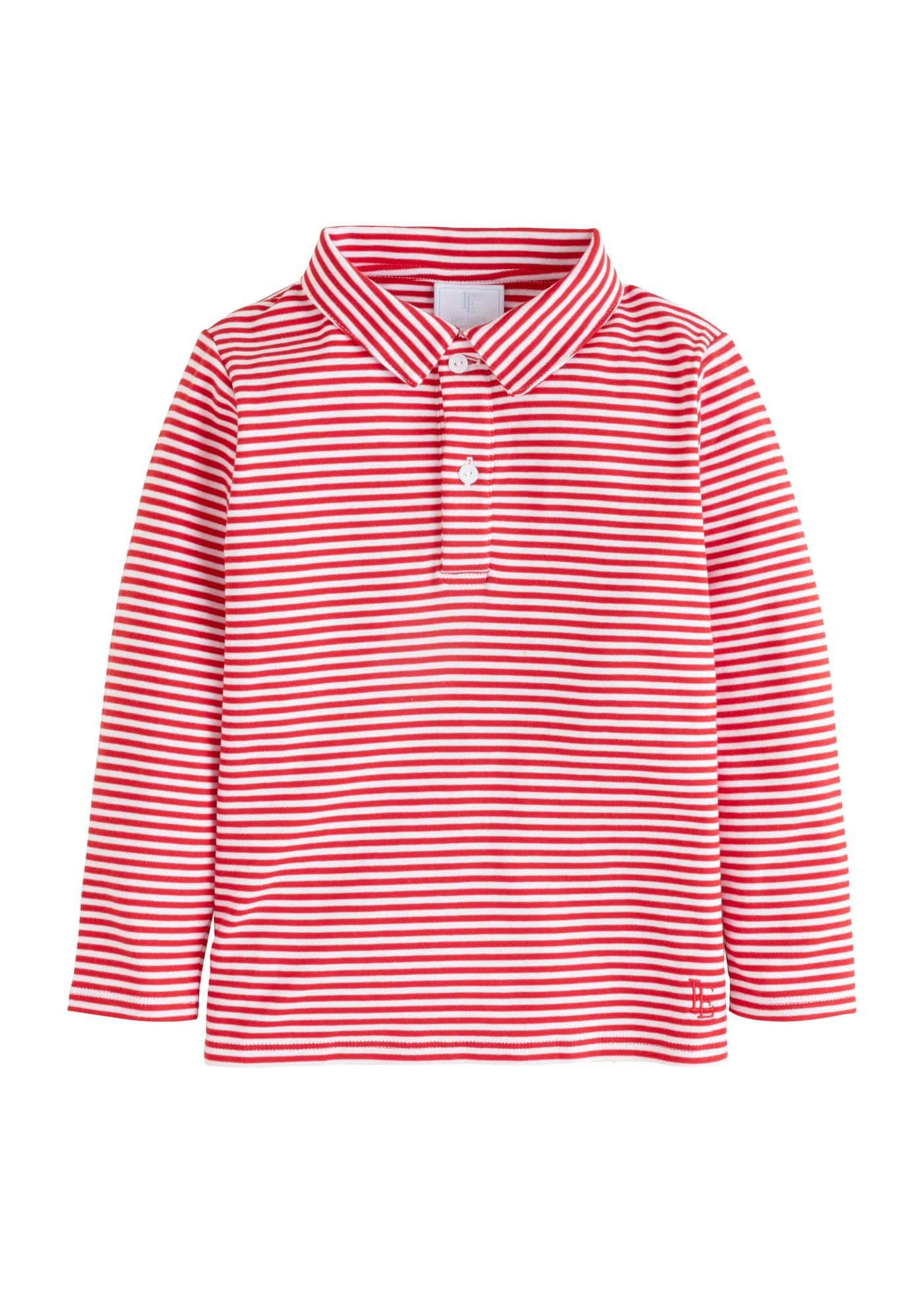 Long Sleeve Polo - Red Stripe