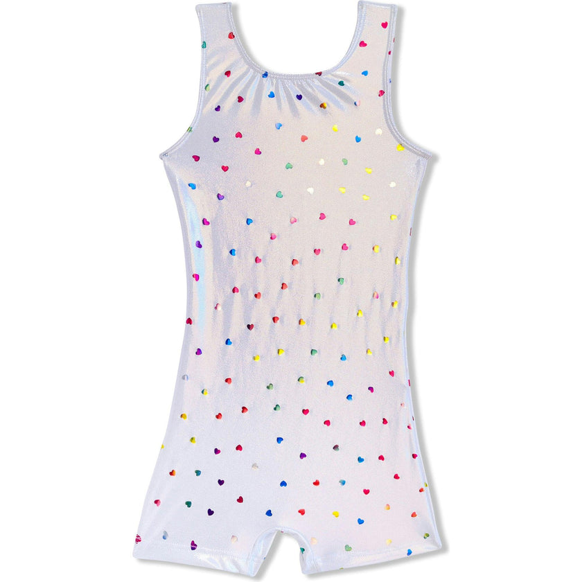 Hearts Shimmer Biketard, Multi