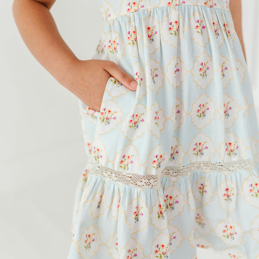 Garden Trellis Ruffle Dress
