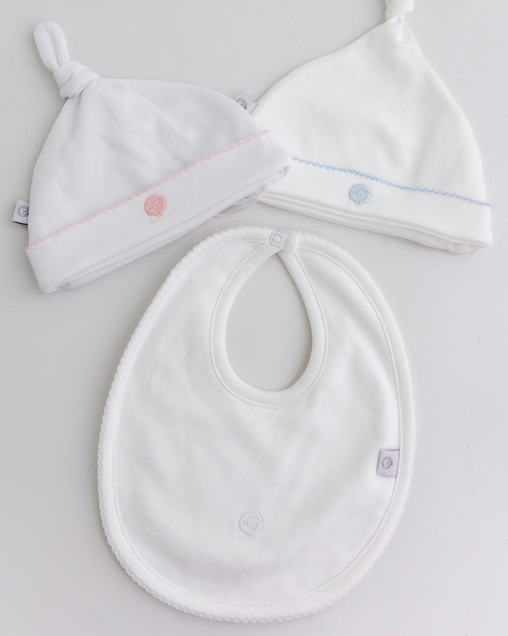 White Essential Pima Cotton Baby Bib