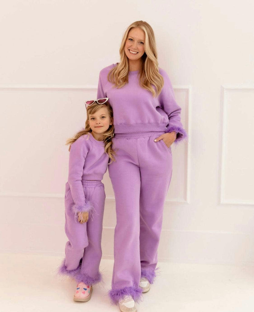 Women's Lavender Feather Athletic Set