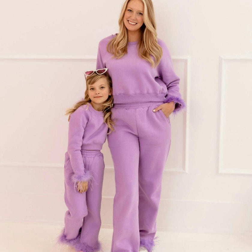 Women's Lavender Feather Athletic Set