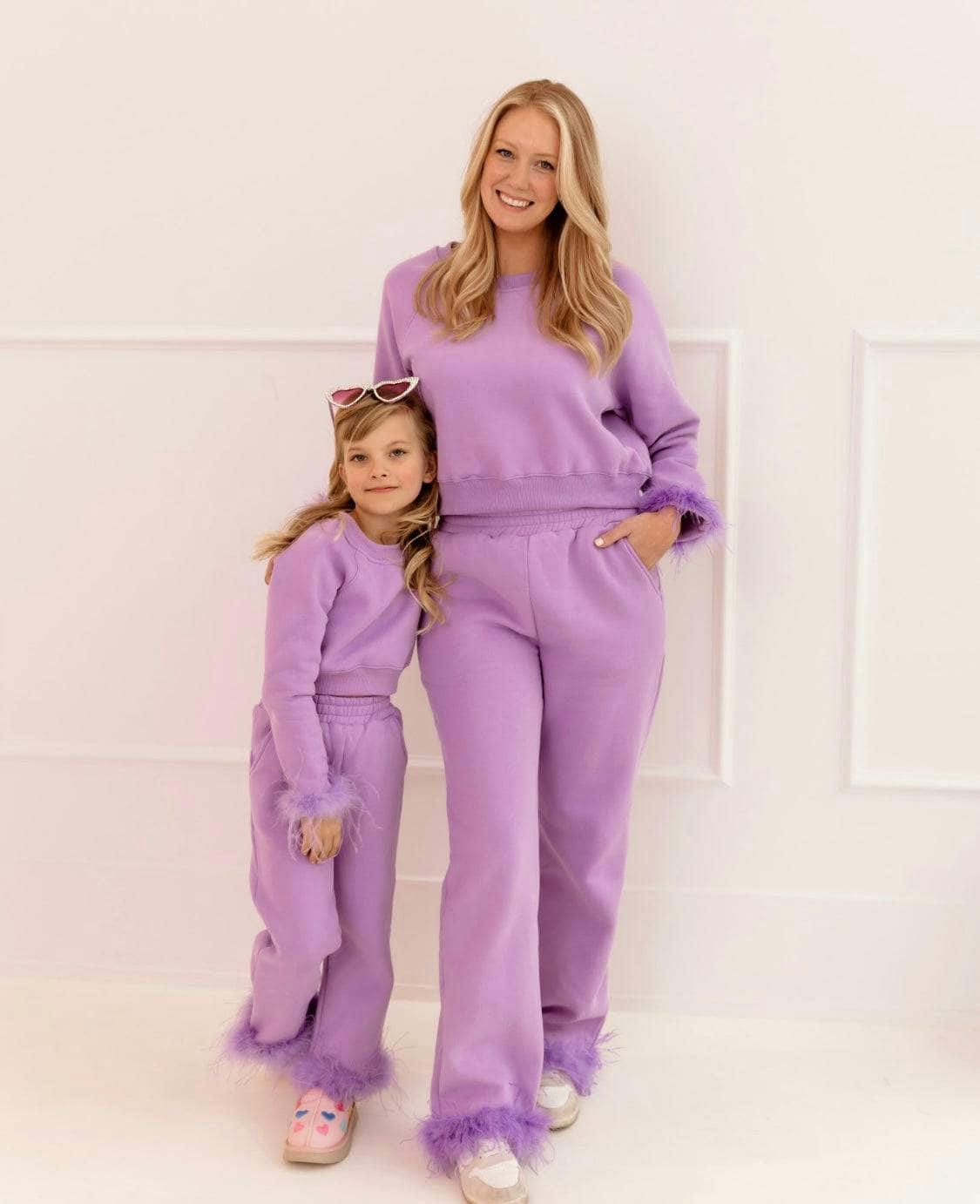 Women's Lavender Feather Athletic Set