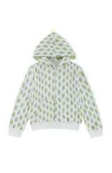 Soft Fleece Zip-up Hoodie, Yellow Lightning