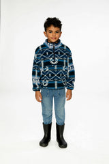 Mid-Season Plush Pullover Jacket Aztec Blue