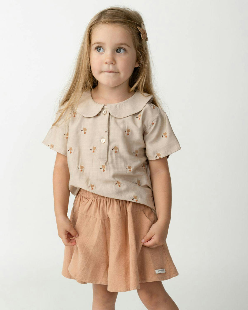 Nesa Blouse | Hummingbirds | Soft Taupe