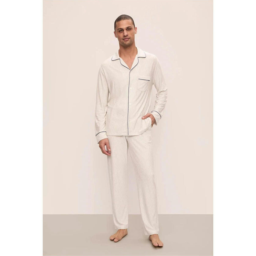 William Printed TENCEL Modal Long PJ Set, Grey
