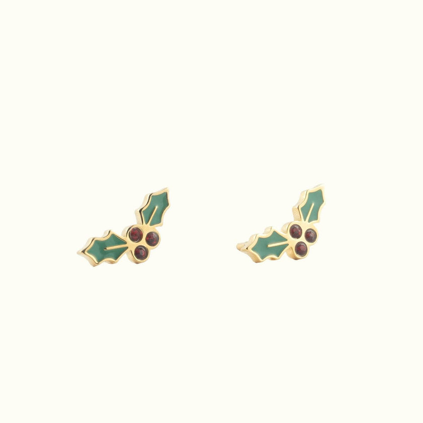 Holly Berry Stud Earrings
