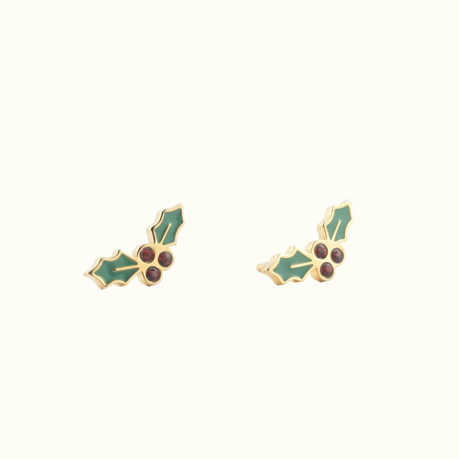 Holly Berry Stud Earrings