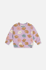 Printed Sweatshirt Purple Poodle Print