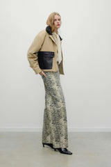 TNS Denim Woman Barrel Trouser Snake Print