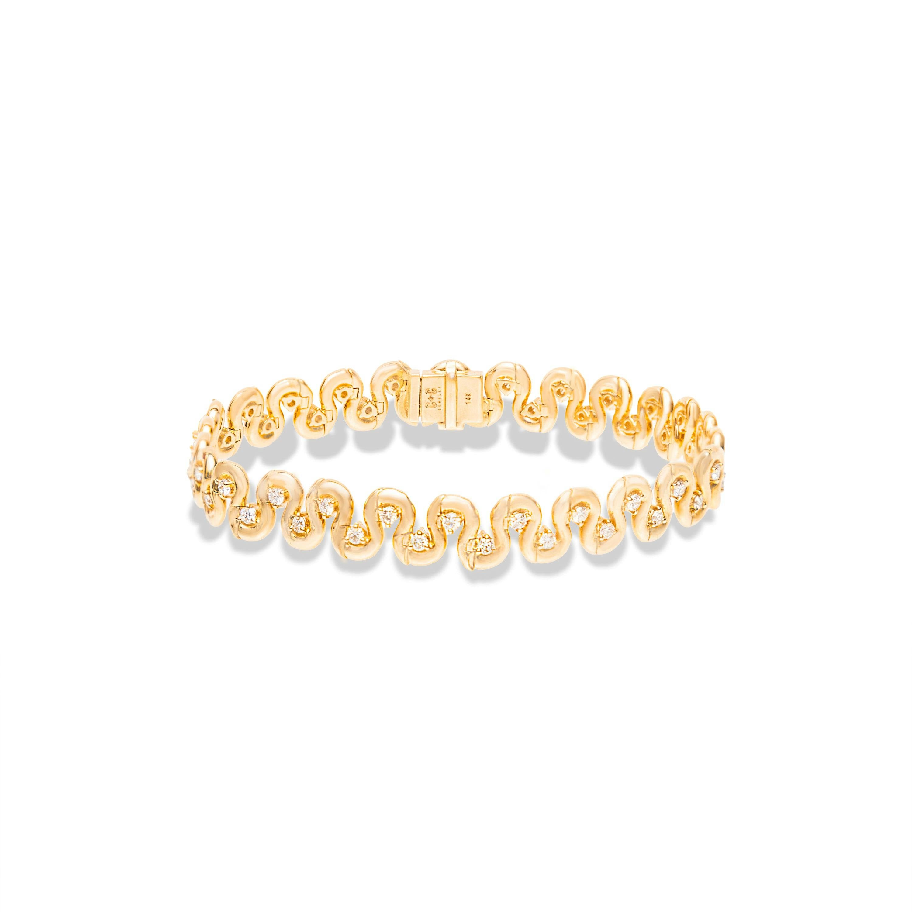Found Squiggle Bracelet - Diamond