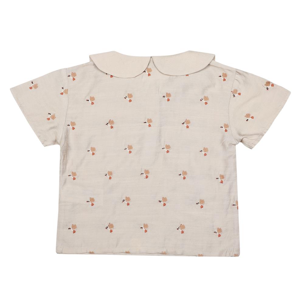 Nesa Blouse | Hummingbirds | Soft Taupe