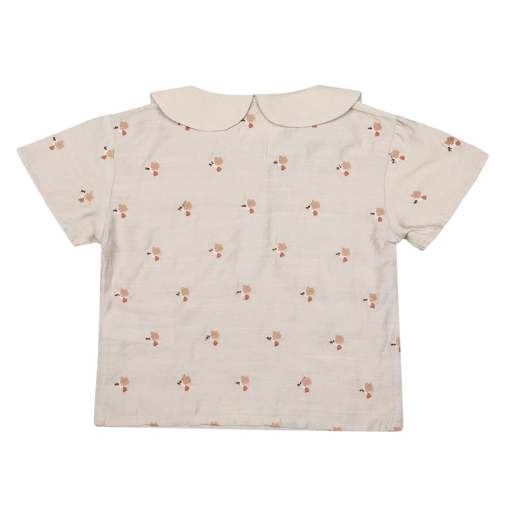 Nesa Blouse | Hummingbirds | Soft Taupe