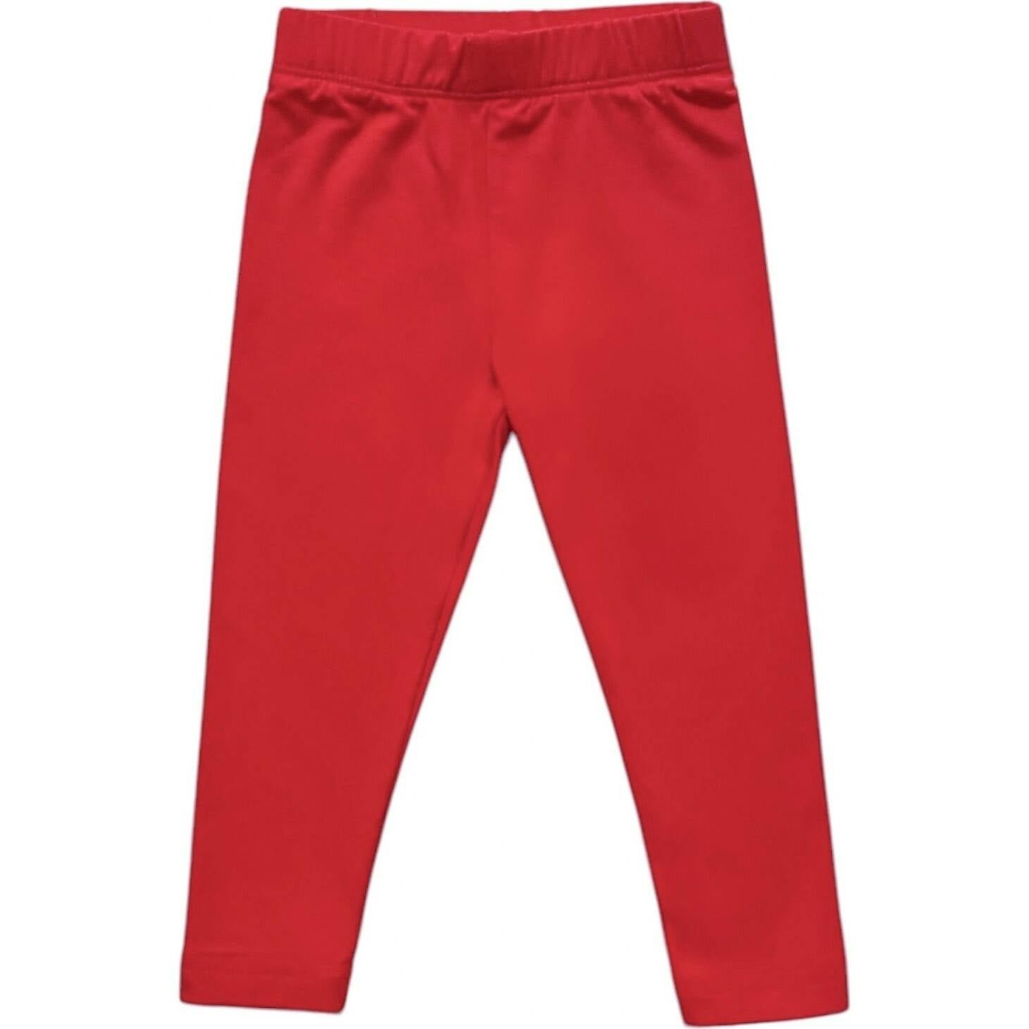 Girls' Basic Everyday Bamboo Leggings, Red