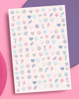Pearlescent Mermaid Nail Stickers - 584 adhesive nail stickers