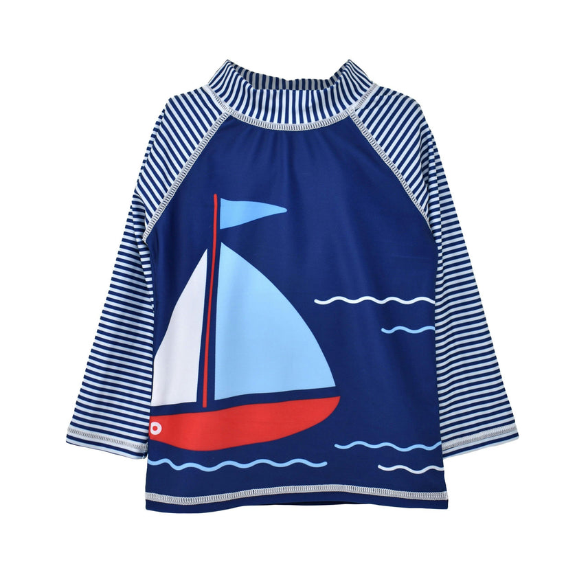 UPF 50+ Graphic Rash Guard Swim Top - E