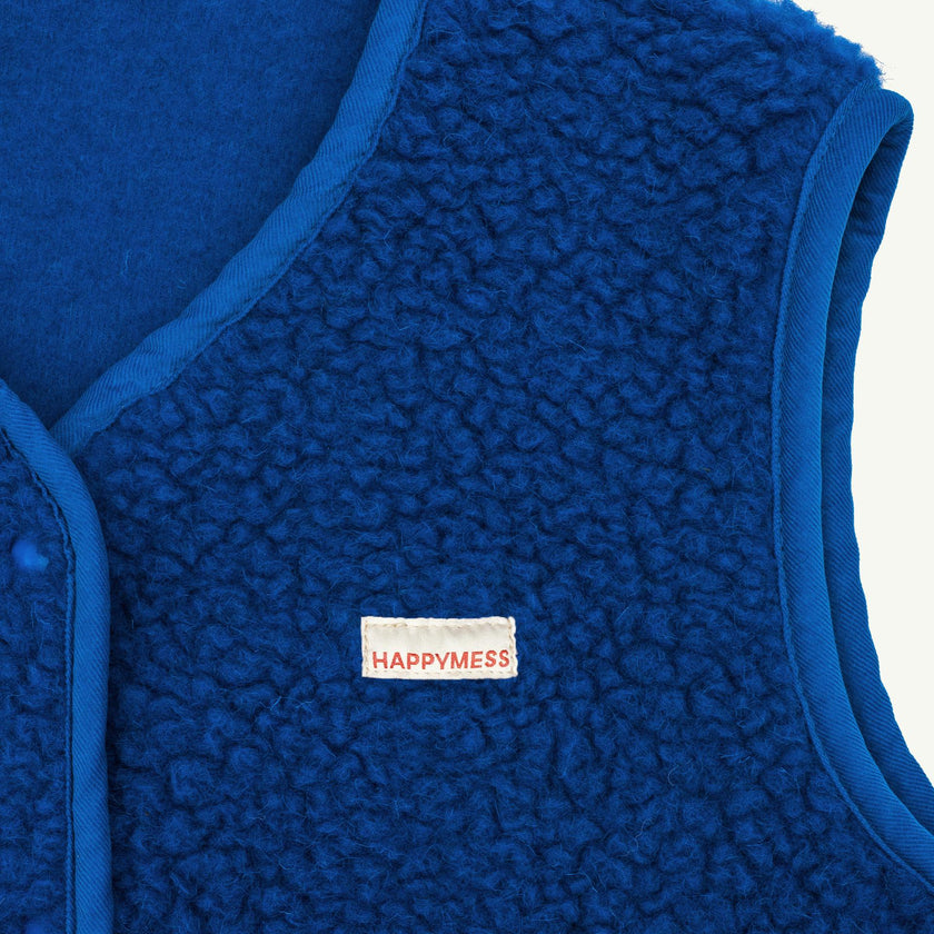 adult merino wool vest - cobalt