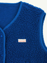 adult merino wool vest - cobalt