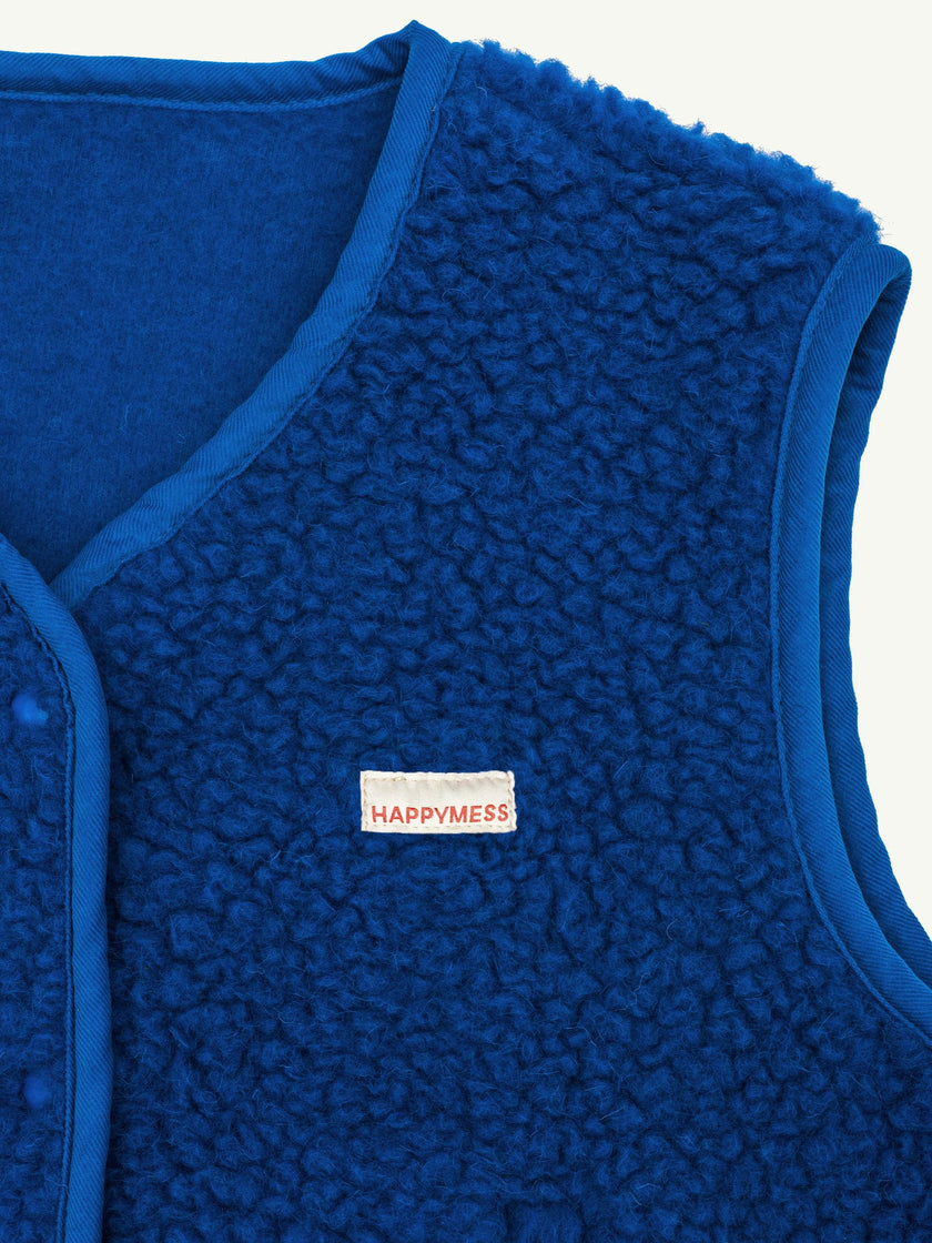 adult merino wool vest - cobalt