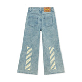 Light Blue Diagonal Sketch Denim Pants