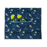 Sleep-n-Pack: Packable Little Kid's Sleeping Bag & Backpack, Cozy Mink, Space & Rockets