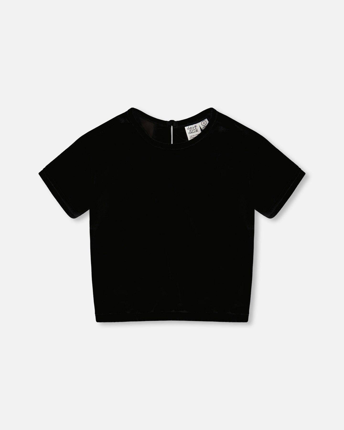 Short Sleeve Stretch Velour Top