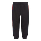 Black Logo Stripe Track Pants