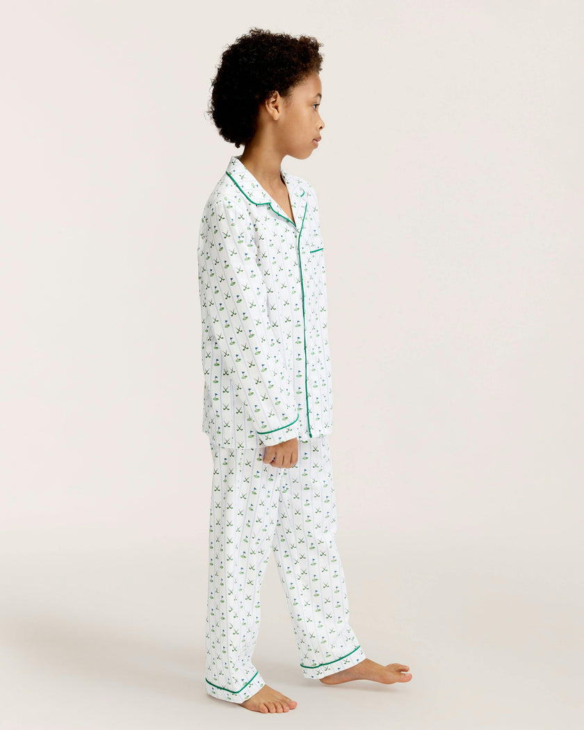 Kid's Twill Pajama Set in Fairway Stripe