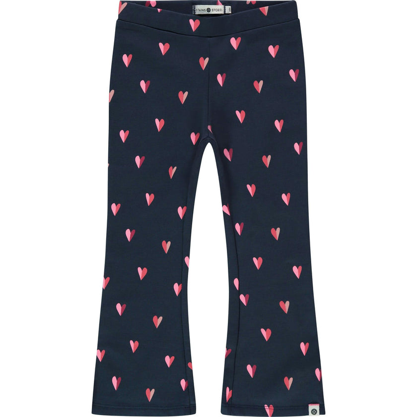 Retro Inspired Heart Print Flared Pants