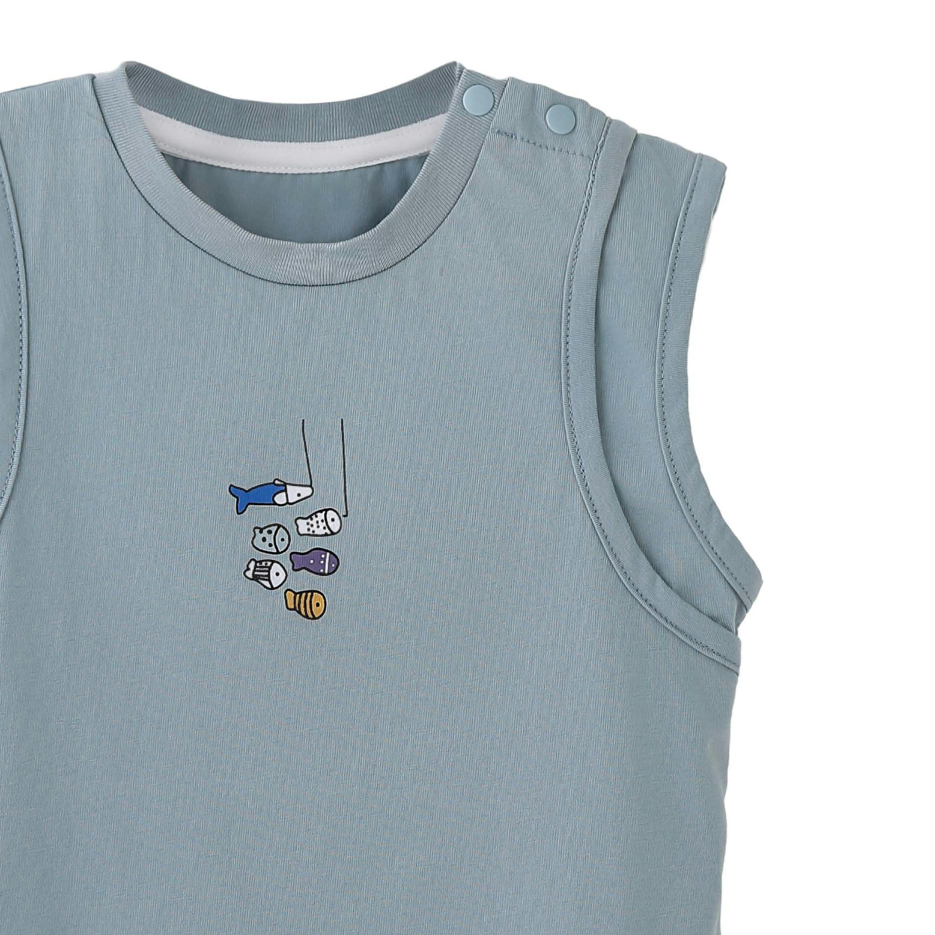 Blue Fish Plaid Set