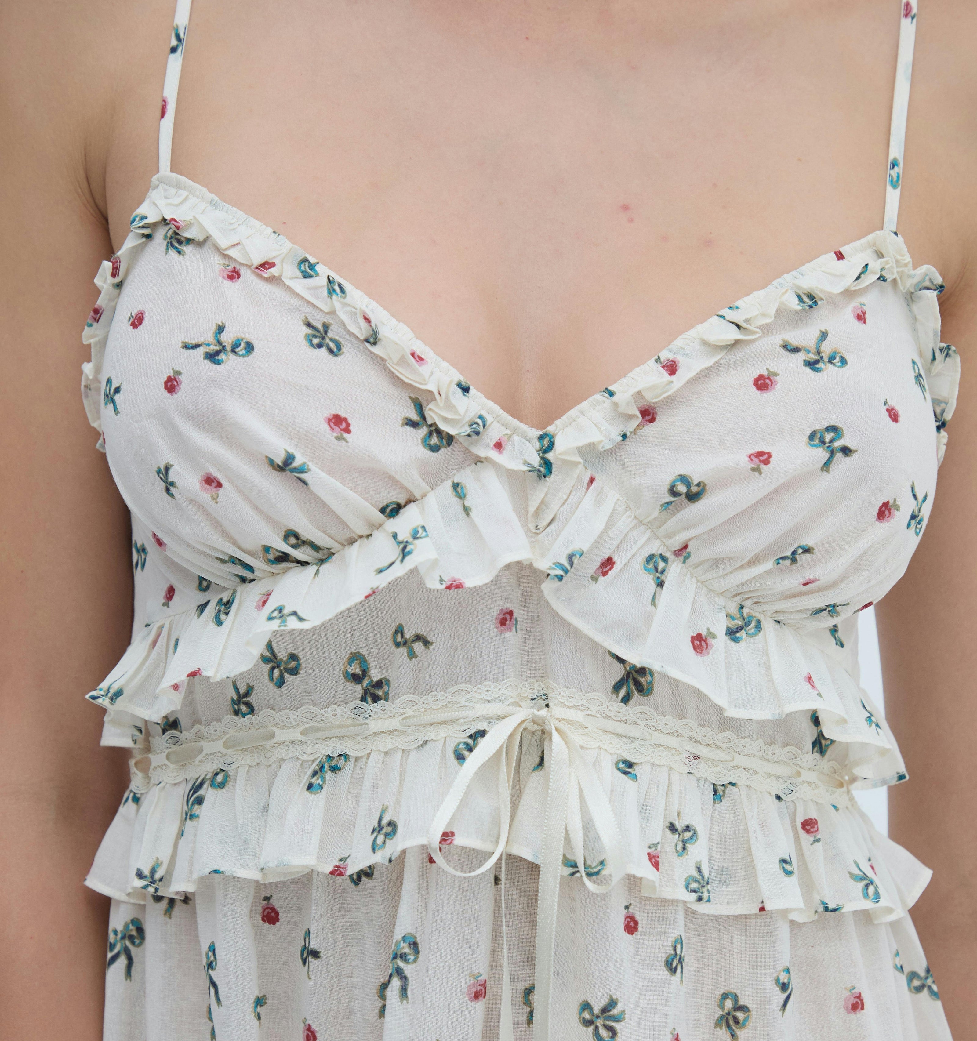 The Rayna Nightgown - Rosie Bow Toss, Ivory