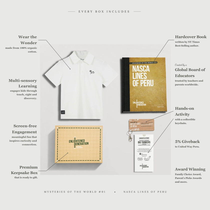 Nasca Gift Box with Curious Monkey Embroidered Kids Polo, Book, and Activities