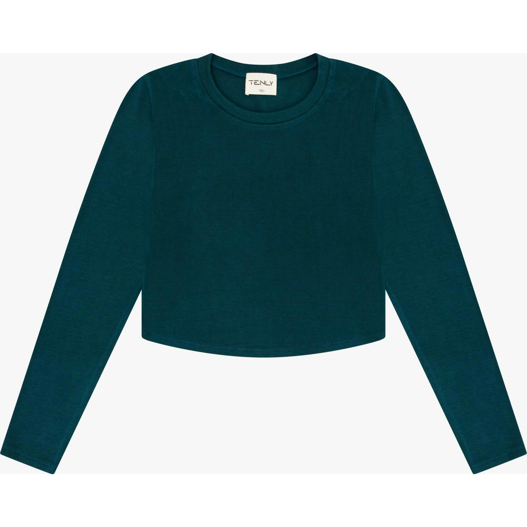 Tenly Rayon Rib Curved Hem L/S Top