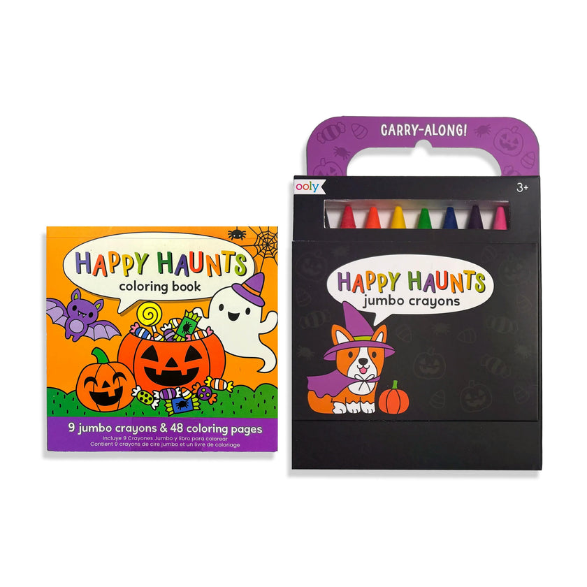 Carry-Along! Coloring Book and Crayon Set - Happy Haunts - Set of 9 Crayons