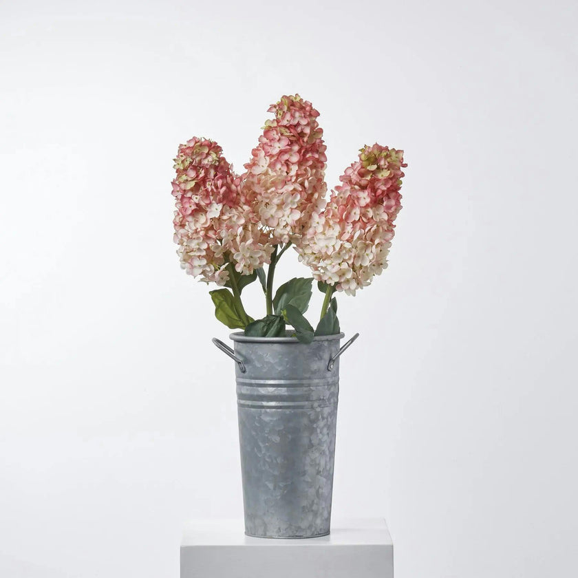 Light Pink Silk Pee Gee Hydrangea Single Long Stem Spray - 36"