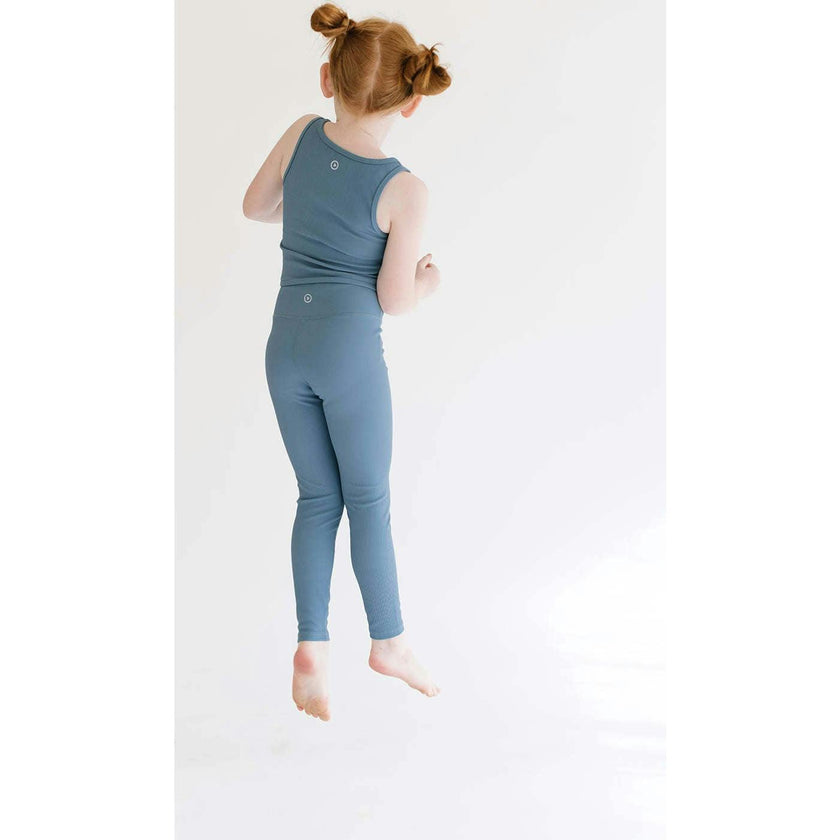 Sporty Ribbed Leggings, Blue