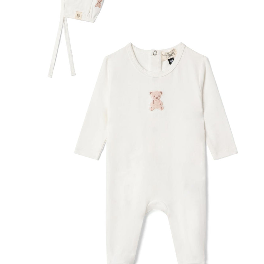 Embroidered Onesie White/Pink