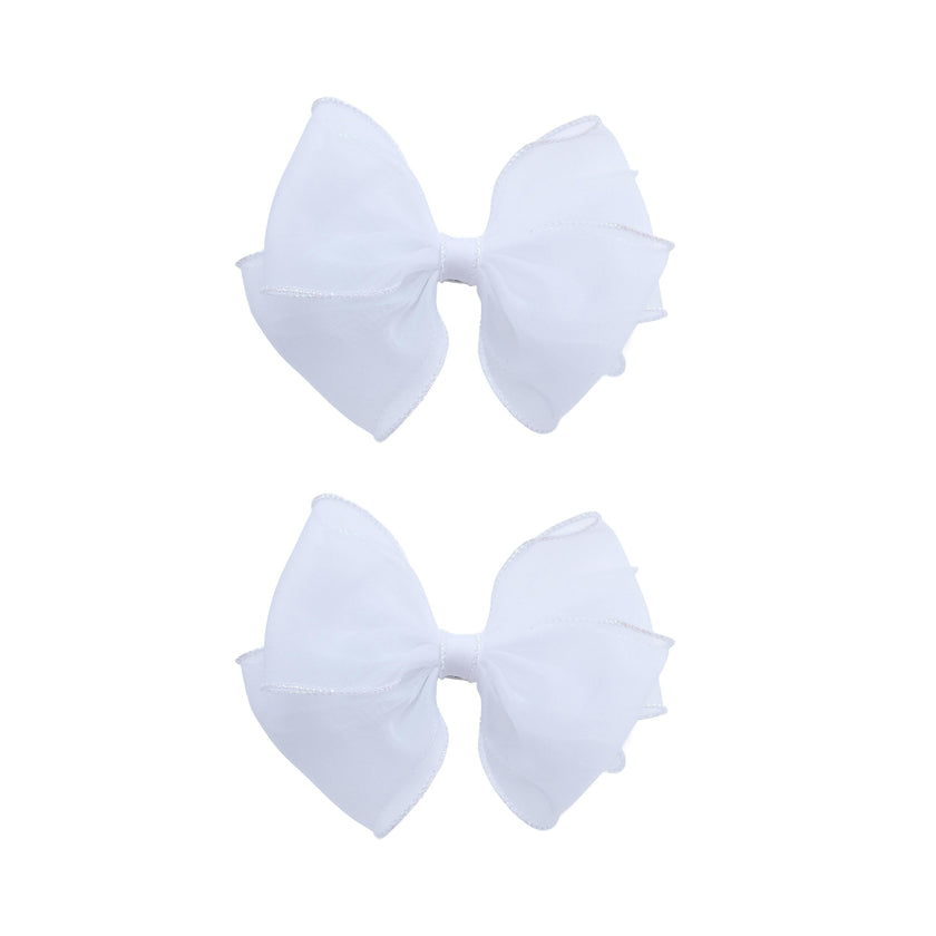 Tulle Glitter Bow Hir Clip Set