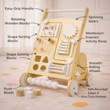 Wooden Baby Activity Walker with Sensory Play