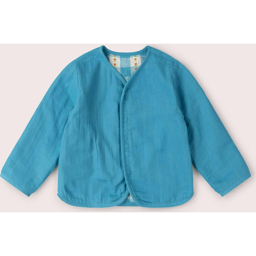 Blue Flowers Reversible Spring Jacket, Blue