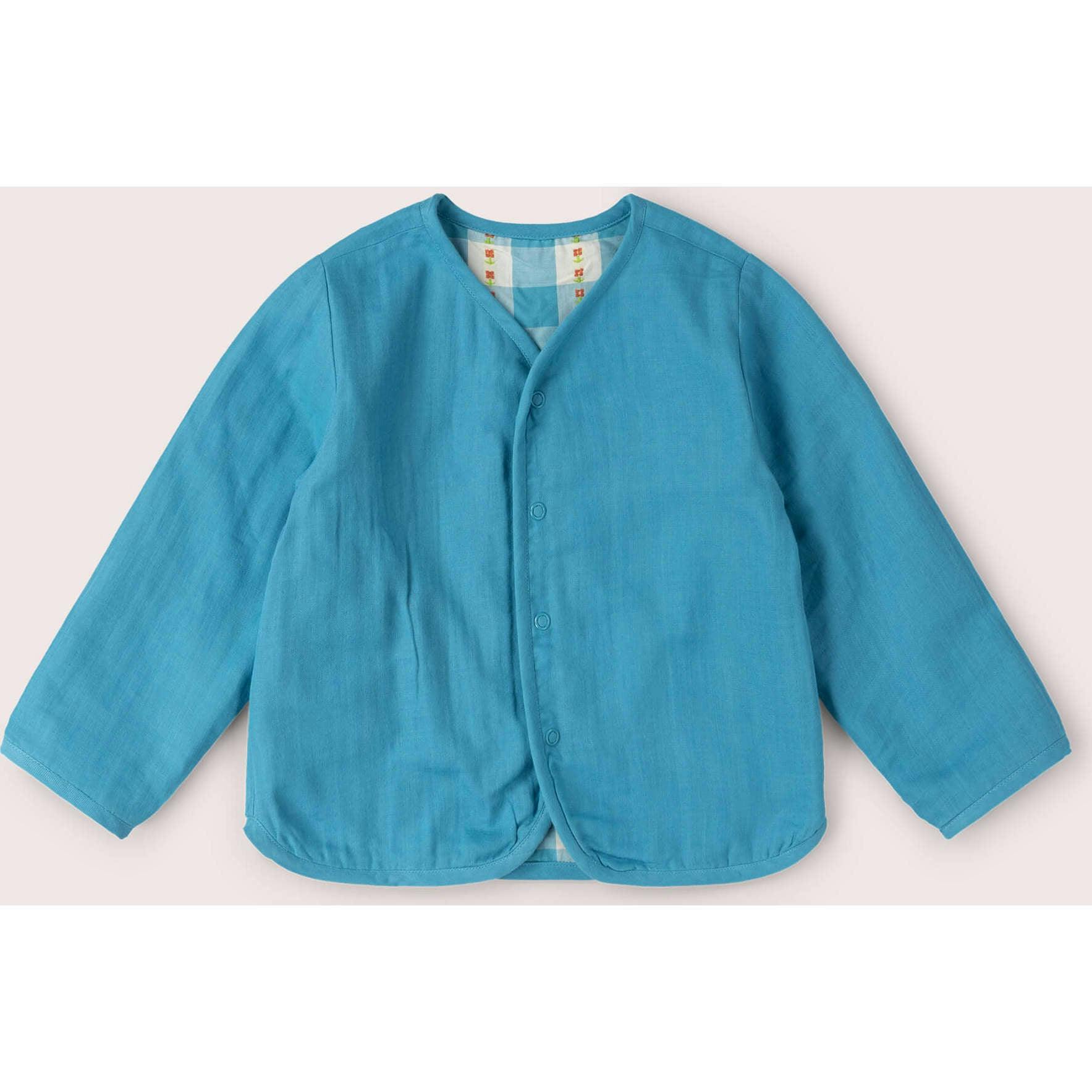 Blue Flowers Reversible Spring Jacket, Blue