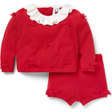 Baby Bow Matching Sweater Set, Red