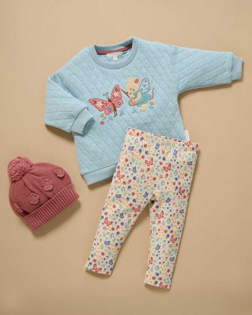 Quilted Windcheater & Legging Moonstone Melange