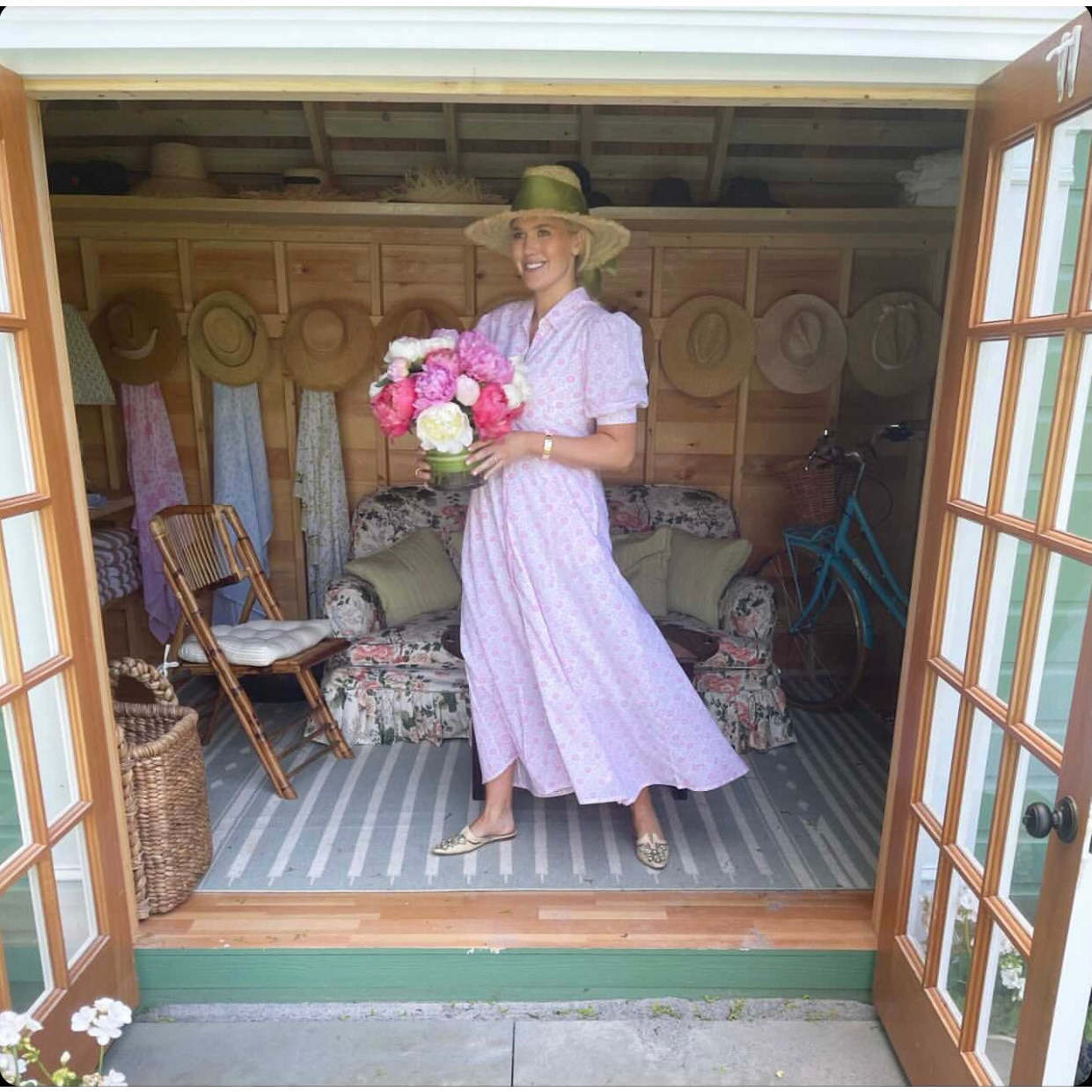 Women'S The Hydrangea Wide Grosgrain Ribbon Sun Hat