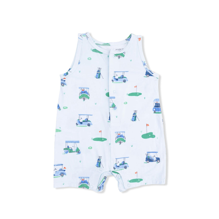 Vintage Golf Carts Blue - Sleeveless Shortie Romper