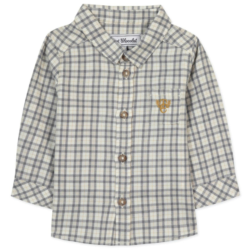TARTINE ET CHOCOLAT Button-Down Plaid Baby Shirt