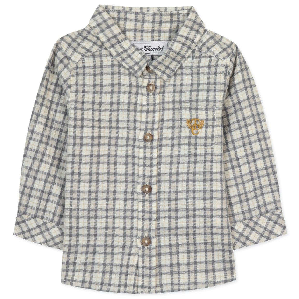 TARTINE ET CHOCOLAT Button-Down Plaid Baby Shirt