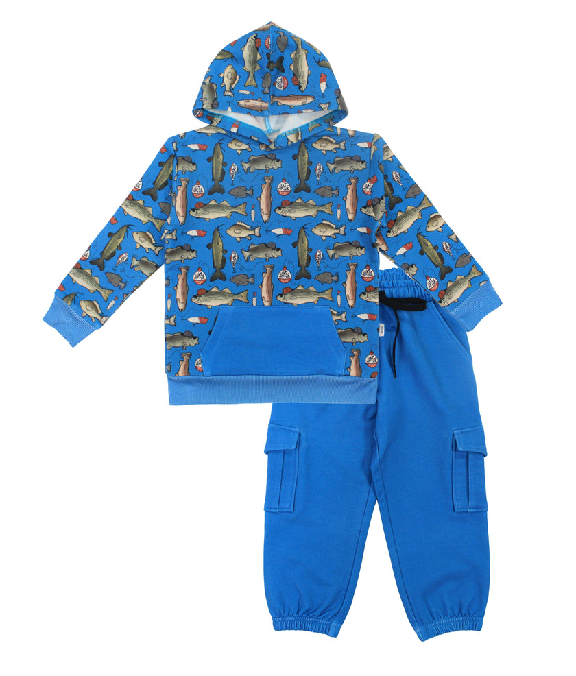 Wishin I Was Fishin' Blue Jogger Set