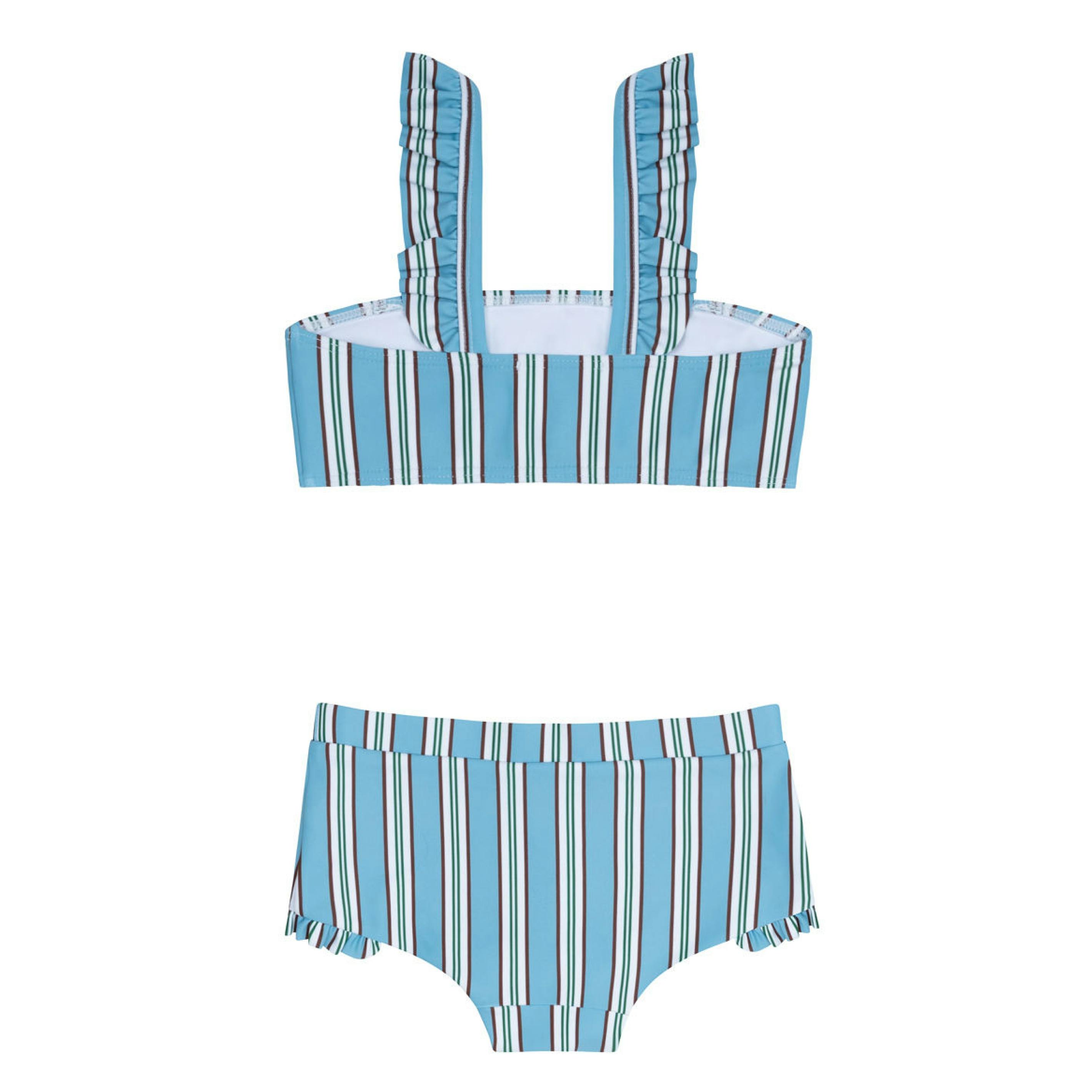 girls isla blue stripe bandeau bikini